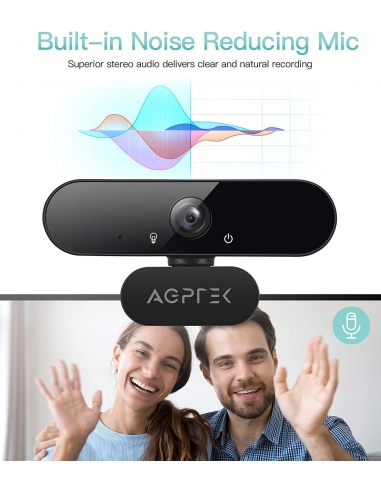 Webcam AGPTEK AC10B-13 1080P Full HD...