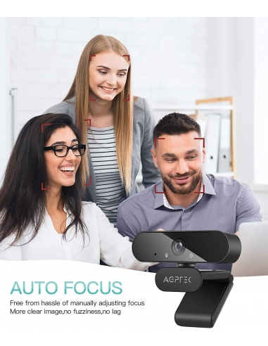 Webcam AGPTEK AC10B-13 1080P Full HD...