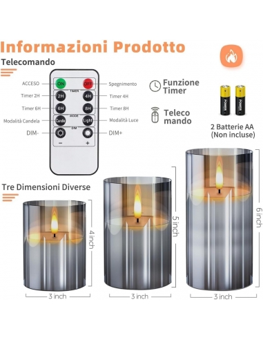 Nestling Candele LED Vetro Effetto... Nestling Candele LED Vetro Effetto...