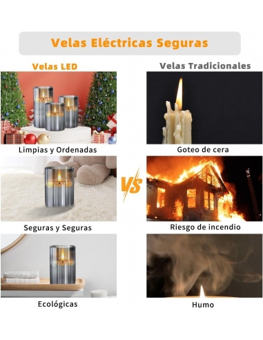 Nestling Candele LED Vetro Effetto... Nestling Candele LED Vetro Effetto...