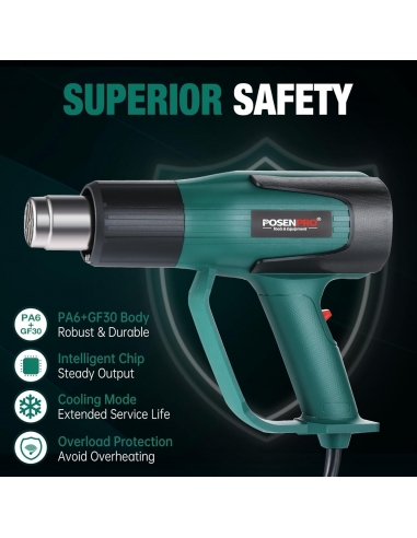 Pistola termica POSENPRO da 2000 W,...