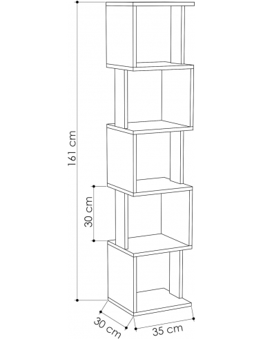 Libreria PIRI 35 x 161h in legno...