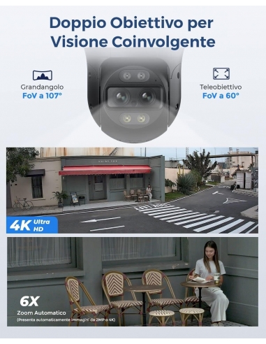 Reolink 4K PTZ Telecamera PoE Esterno... Reolink 4K PTZ Telecamera PoE Esterno...