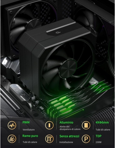 Uphere gaming up1K4 Nero Dissipatore...