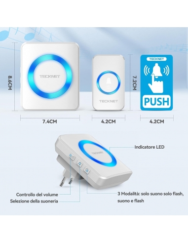 Tecknet Campanello Senza Fili... Tecknet Campanello Senza Fili...