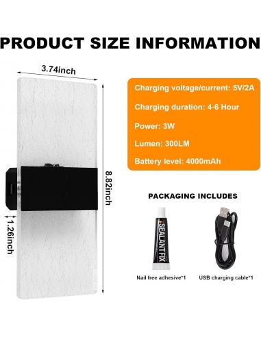 2 BOBOPAI Applique da Parete Batteria...