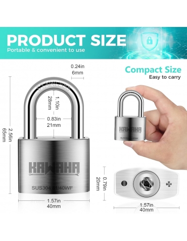 KAWAHA 41/40-4PS - Lucchetto 4x in...