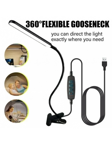 Lampada da Tavolo a Clip LED 10W... Lampada da Tavolo a Clip LED 10W...
