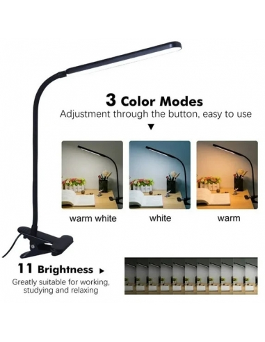 Lampada da Tavolo a Clip LED 10W... Lampada da Tavolo a Clip LED 10W...