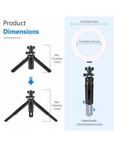 Ring Light Neewer 6" Selfie Treppiede...
