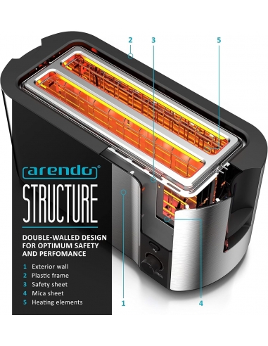 Arendo Frukost Tostapane 4 fette...