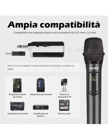 Talomen K60 RadioMicrofono Wireless...
