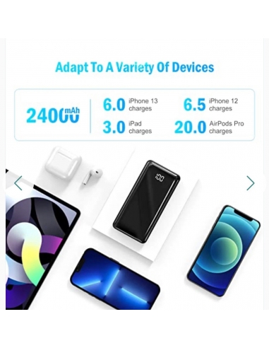 Power Bank 24000mAh con 3 Uscite e 2... Power Bank 24000mAh con 3 Uscite e 2...
