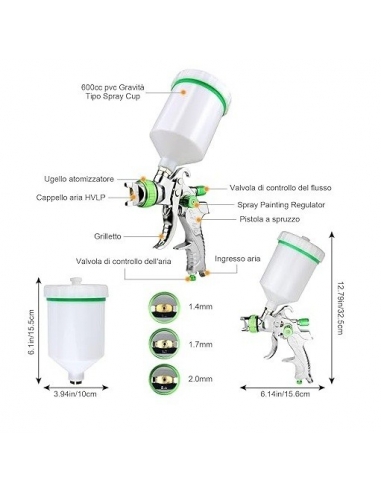 HVLP Pistola a spruzzo professionale...