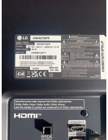 Alimentatore LG43UP78006LB...