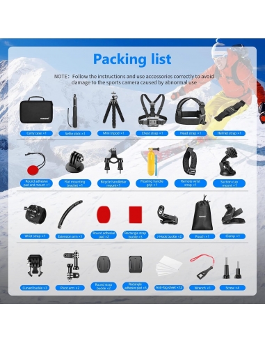 NEEWER Kit Accessori per Action Cam...