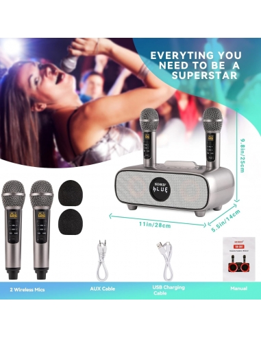 SDRD Cassa Bluetooth Karaoke con 2... SDRD Cassa Bluetooth Karaoke con 2...