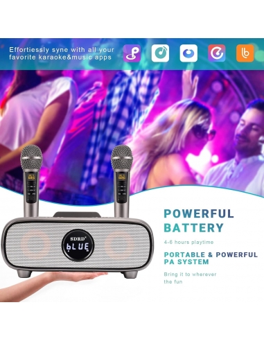 SDRD Cassa Bluetooth Karaoke con 2... SDRD Cassa Bluetooth Karaoke con 2...