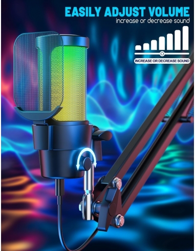 OBVHNUA Microfono con Asta per Gaming...