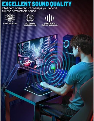 OBVHNUA Microfono con Asta per Gaming...
