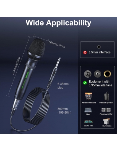 Aokeo Microfono dinamico per karaoke,...
