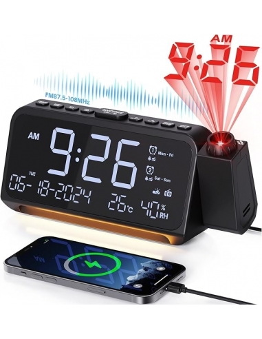 Radiosveglia Mesqool con proiettore,... Radiosveglia Mesqool con proiettore,...
