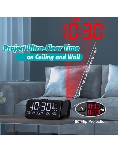 Radiosveglia Mesqool con proiettore,... Radiosveglia Mesqool con proiettore,...