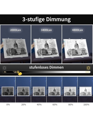 Tavolo luminoso A3,42 x 32 cm, grande...