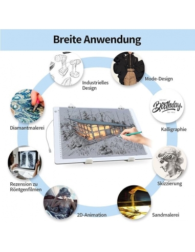 Tavolo luminoso A3,42 x 32 cm, grande...