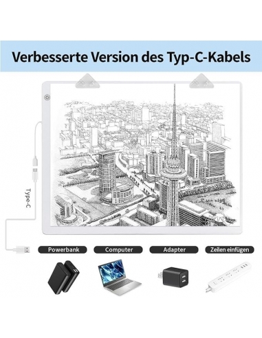 Tavolo luminoso A3,42 x 32 cm, grande...