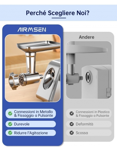 AIRMSEN Tritacarne Elettrico 5 in 1 -... AIRMSEN Tritacarne Elettrico 5 in 1 -...