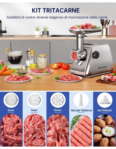 AIRMSEN Tritacarne Elettrico 5 in 1 -... AIRMSEN Tritacarne Elettrico 5 in 1 -...