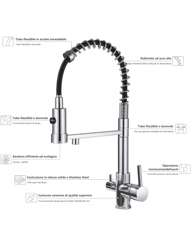 Sagetta - Miscelatore da cucina a 3...