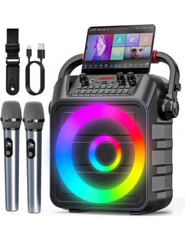 Karaoke K256 con 2 microfoni Cassa...