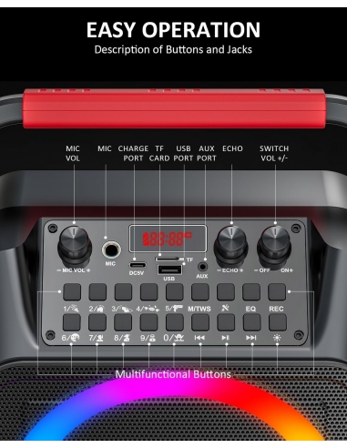Karaoke K256 con 2 microfoni Cassa...