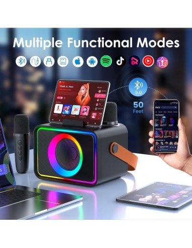 Karaoke K26 con 2 microfoni per... Karaoke K26 con 2 microfoni per...