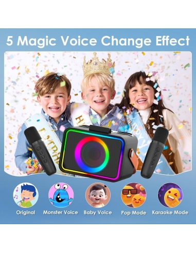 Karaoke K26 con 2 microfoni per... Karaoke K26 con 2 microfoni per...