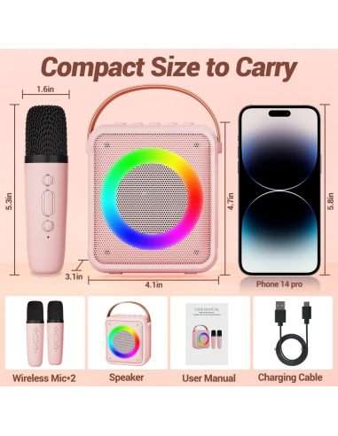 Mini Karaoke Machine K8 per bambini e... Mini Karaoke Machine K8 per bambini e...