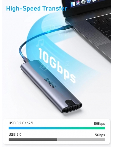Beikell M.2 NVME Enclosure, SSD M.2... Beikell M.2 NVME Enclosure, SSD M.2...