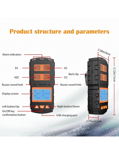 CHNADKS Rilevatore di Gas Portatile 4...