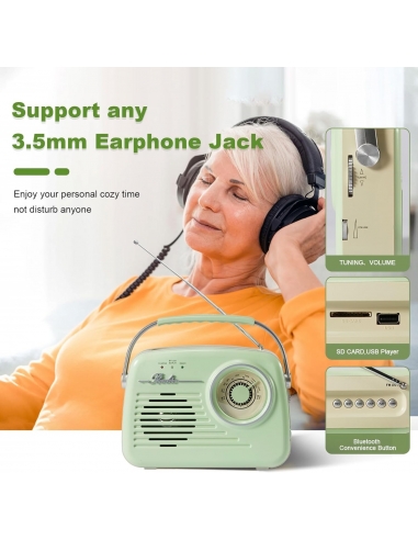 Bingxue Radio portatile AM FM...