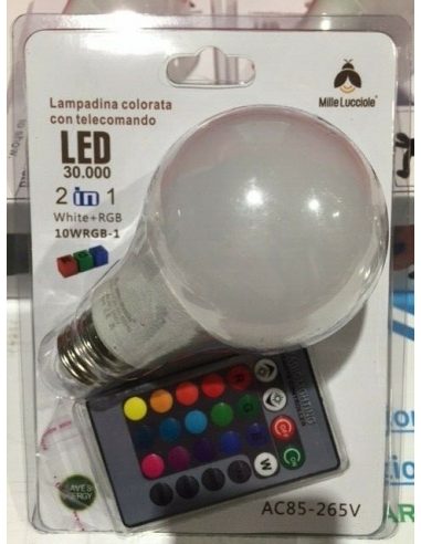 Lampadina LED RGB-W 10W E27 con...