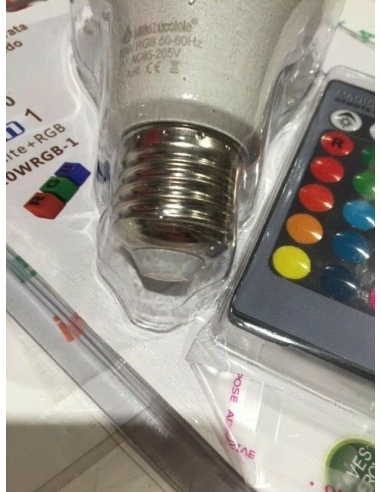 Lampadina LED RGB-W 10W E27 con...