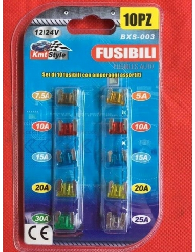 KIT 10 FUSIBILI BXS-003 12/24V...