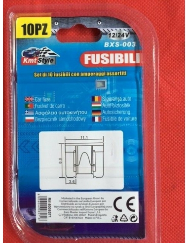 KIT 10 FUSIBILI BXS-003 12/24V...