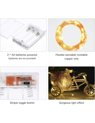 Led Stringa Luci Batteria 5m 50 Led...
