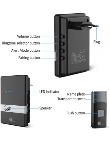 1byone Campanello Casa Senza Fili  1... 1byone Campanello Casa Senza Fili  1...
