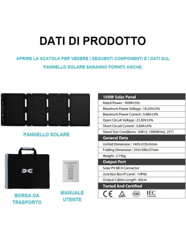 DAYXFOREWARN 100 W 18 V pannello... DAYXFOREWARN 100 W 18 V pannello...