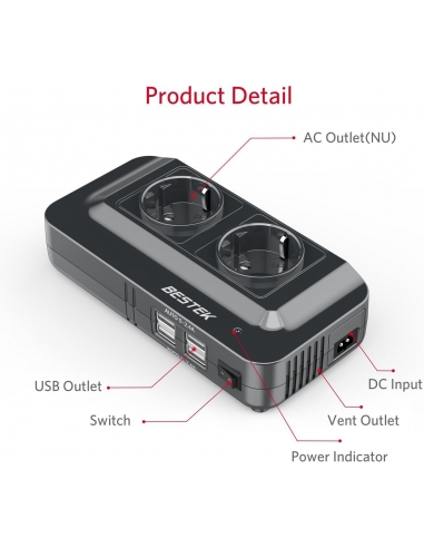 BESTEK MRI2013NU 200W Inverter Auto...