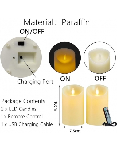 2x Candele decorativa LED Telecomando... 2x Candele decorativa LED Telecomando...